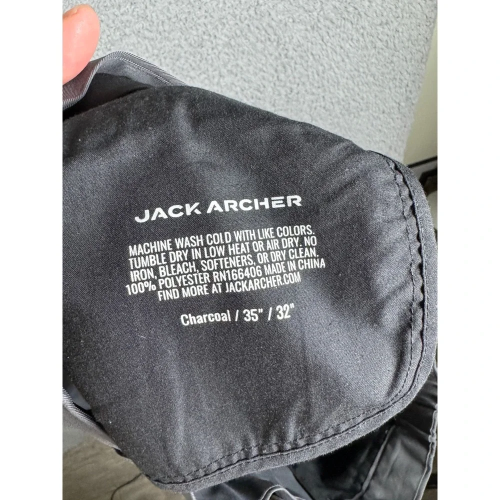 Jack Archer Charcoal Gray Jetsetter Tech Pants Mens 36x31 Slim Tapered Chino